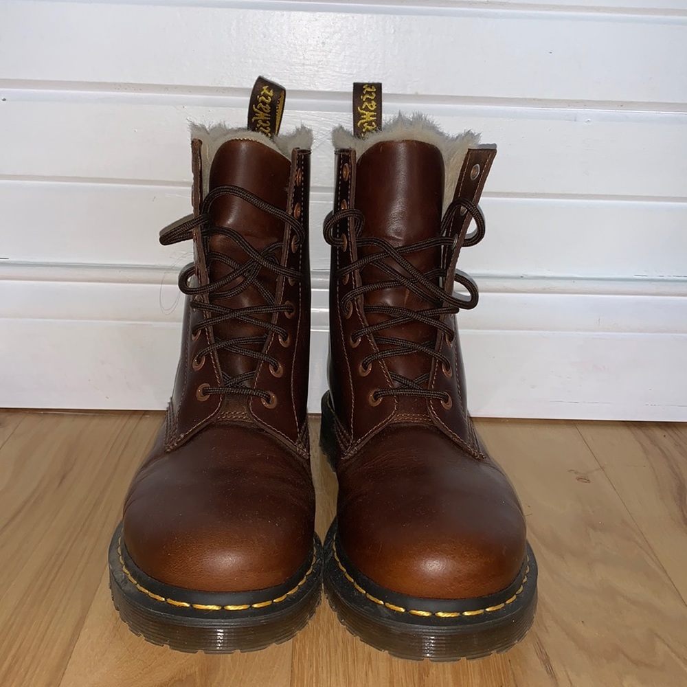 Dr. Martens Faux Fur Lined Ladies Lace Up Boots